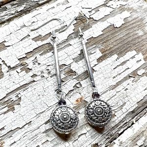 Silver Medallions Collection: silvertone French wire earrings by Susan A Ray
